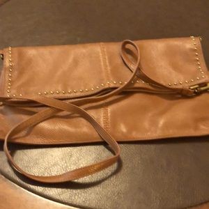 Badgley Mischka leather bag. Tobacco colored bag is beautiful!